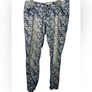 Bossini Floral Print Faded Blue Denim Jeans 34